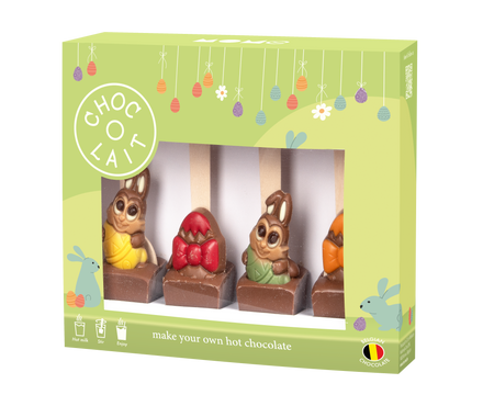 Choc-o-lait 4-pack with MILK chocolate ganache and Easter decoration